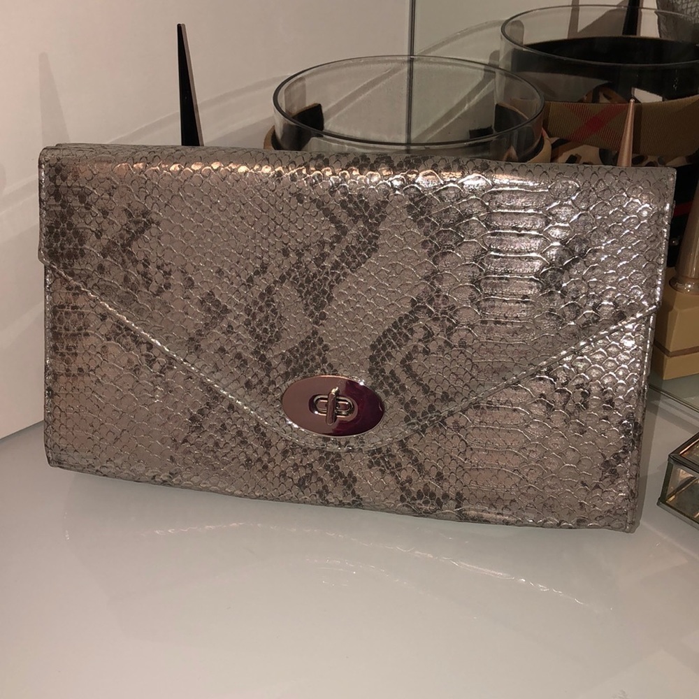 H&M Silver Snakeskin Clutch - Picture 3 of 10